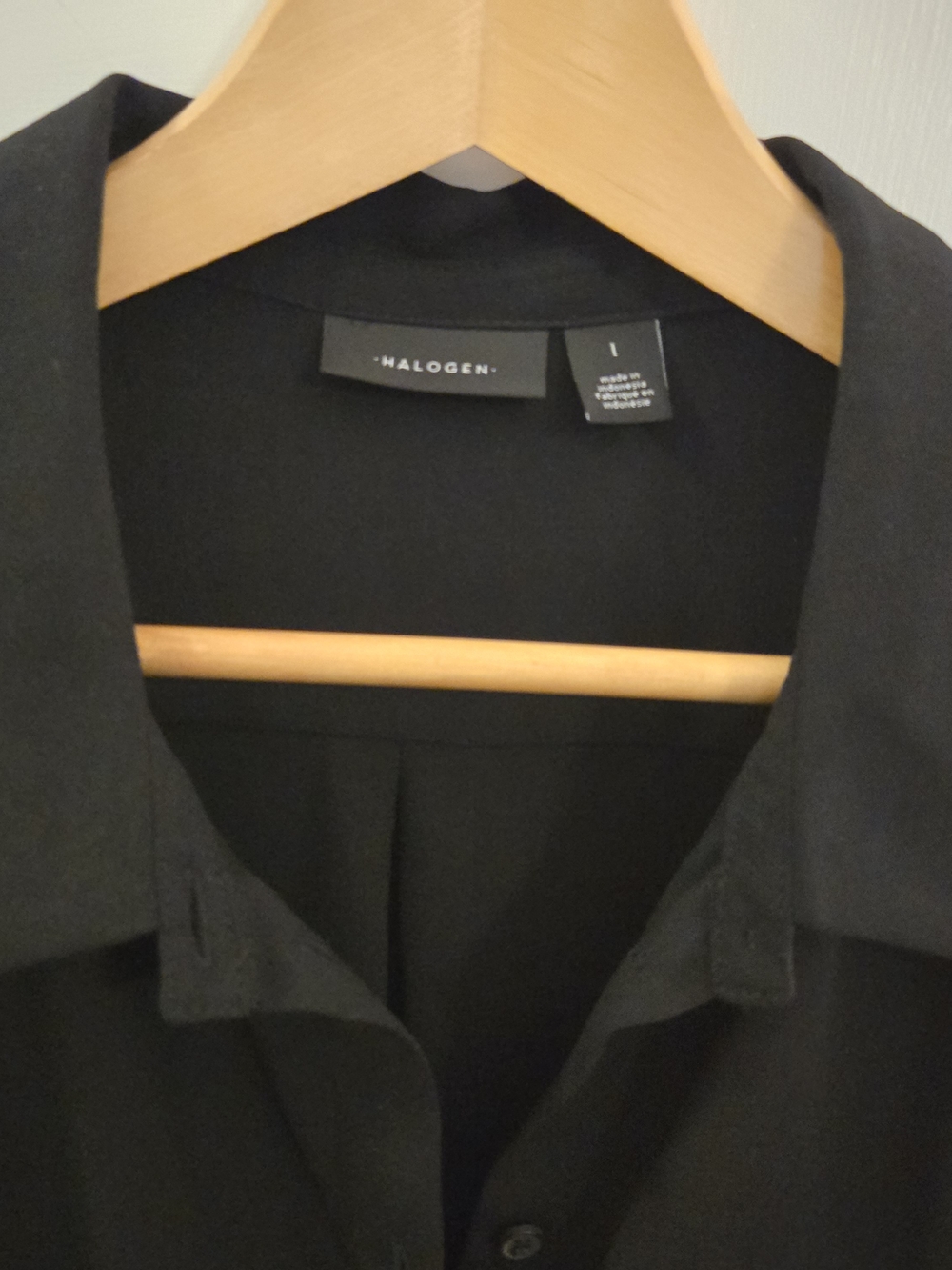 Nordstrom NWT Halogen Black Women's Button front Blouse Romantic Timeless